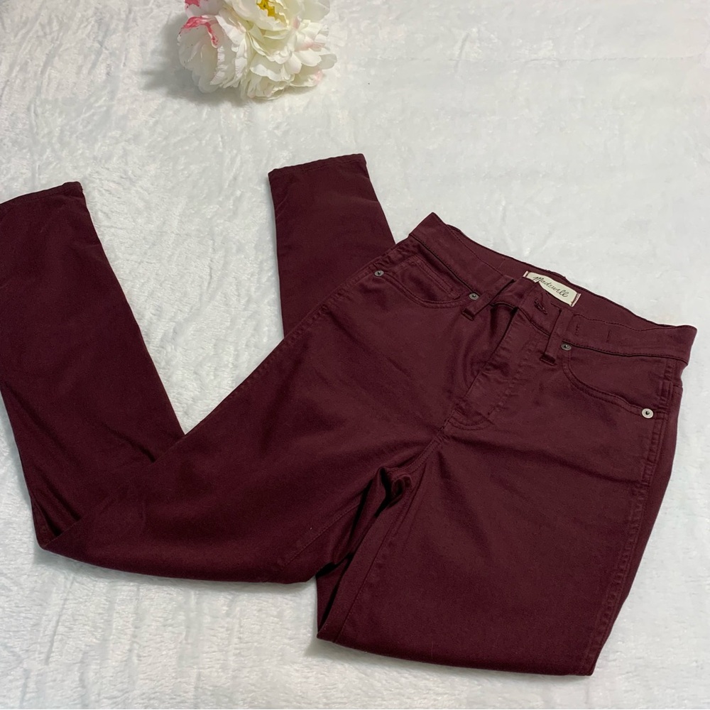 Madewell  | Maroon High Rise Skinny Jeans Fashion-Forward Denim